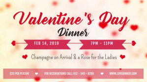 Valentine Dinner Digital Display Video template