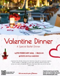 Valentine dinner flyer Cartaz/placa template