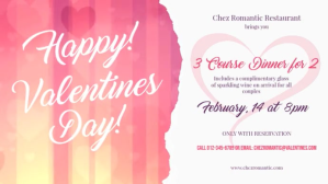 Valentine Dinner Landscape Digital Display Video template
