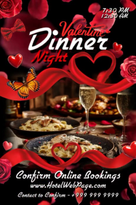 Valentine Dinner Night Display Template Plakat