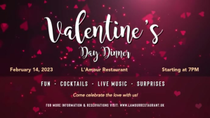 Valentine Dinner Red Digital Display Video template