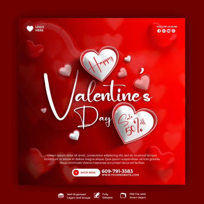 Valentine Discount Template PosterMyWall