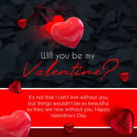 Black Valentine Flyer Instagram 帖子 Template
