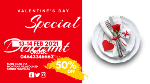 红色 Valentine's Day Special Discount Facebook-covervideo Template