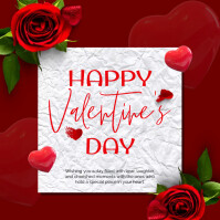 Red Valentine Flyer Instagram 帖子 Template