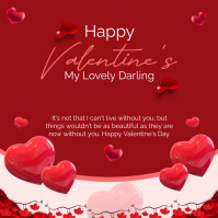 红色 Valentine Flyer Instagram 帖子 Template