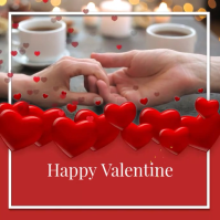 Happy valentines day greeting video instagram Square (1:1) template