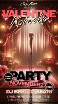 valentine karaoke night Instagram Story template