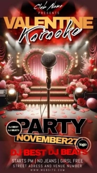 valentine karaoke night instagram story post Instagram-verhaal template