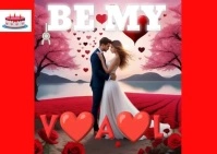 Valentine Love Postcard template