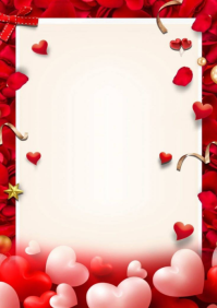 Valentine Love picture frame design A4 template