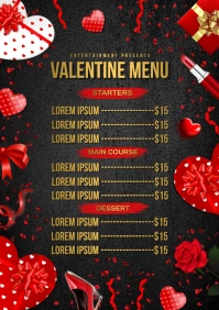 Valentine menu A5 template