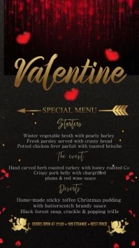 Valentine Menu Цифровой дисплей (9 : 16) template