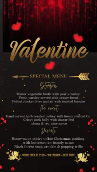 Valentine Menu Affichage numérique (9:16) template