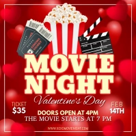 valentine night, valentine movie night, Сообщение Instagram template