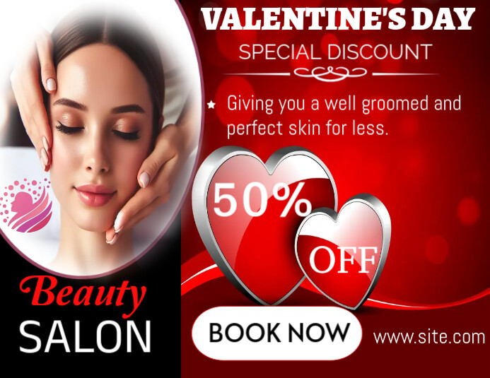 Valentine offer beauty salon template Flyer (US Letter)
