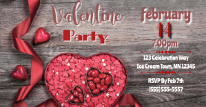 Cinzento Valentine's Day Party Facebook begivenhed cover Template