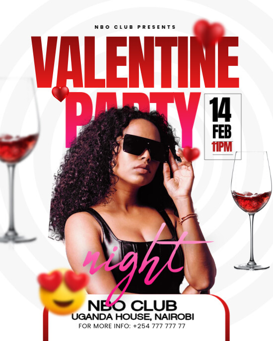 Valentine Party Flyer (US Letter) Instagram Portrait template