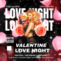 Valentine Party Flyer Instagram-opslag template