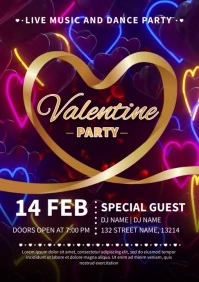 Valentine Party Invitation Video A4 template