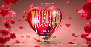 valentine party night design template Isithombe Esabiwe ku-Facebook