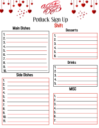 Featured image of post Valentines Day Potluck Sign Up Sheet - Please contact the event coordinator for further details.