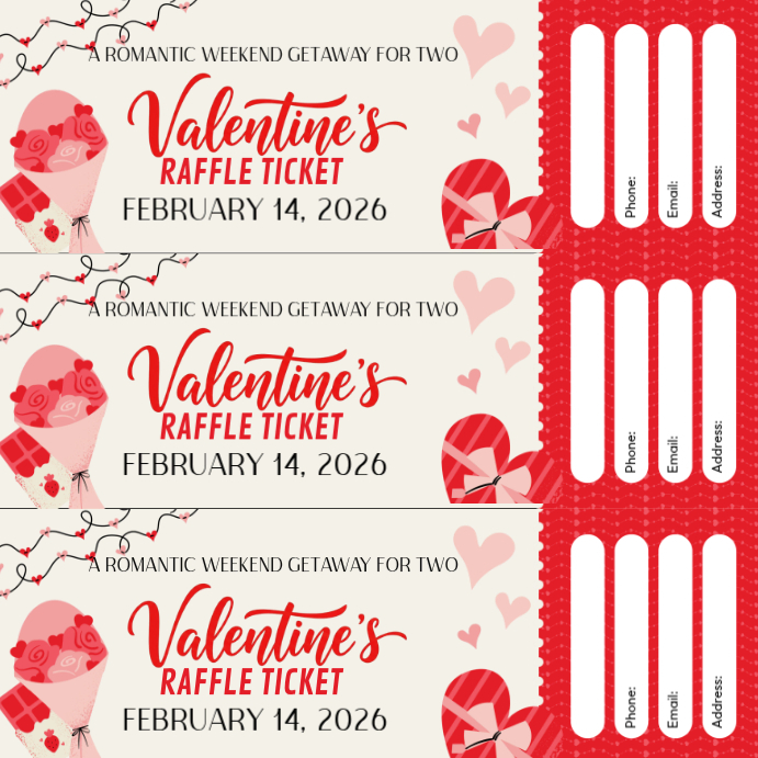 Valentine Raffle Ticket Template | PosterMyWall