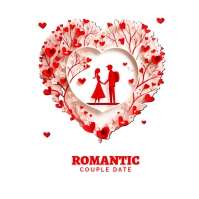 Valentine Romantic Couple Logo 徽标 template