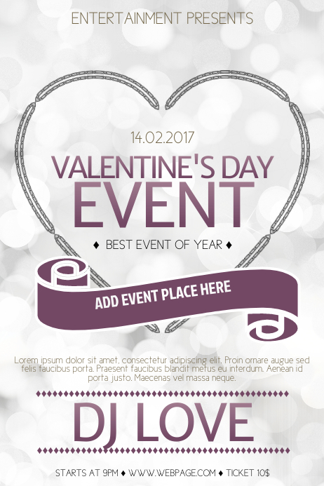 Valentine S Day Event Poster Template For Valentine S Day Valentine S Day Event Poster Template For Valentine S Day