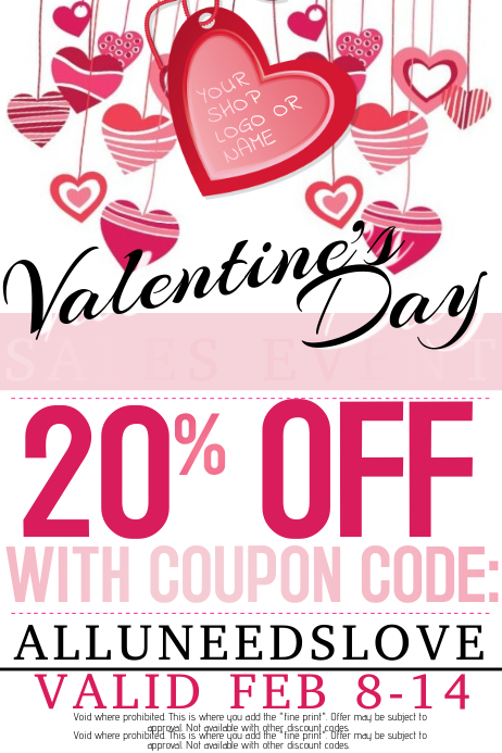 Valentine's Day Romance Retail Love Hearts Tags Event Party ...