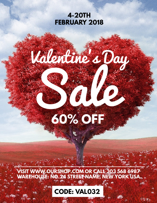 Valentine's Day Sale Flyer Template PosterMyWall