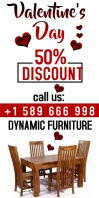 Valentine Sale Ad Furniture business flyer Roll Up Banner 3' × 6' template