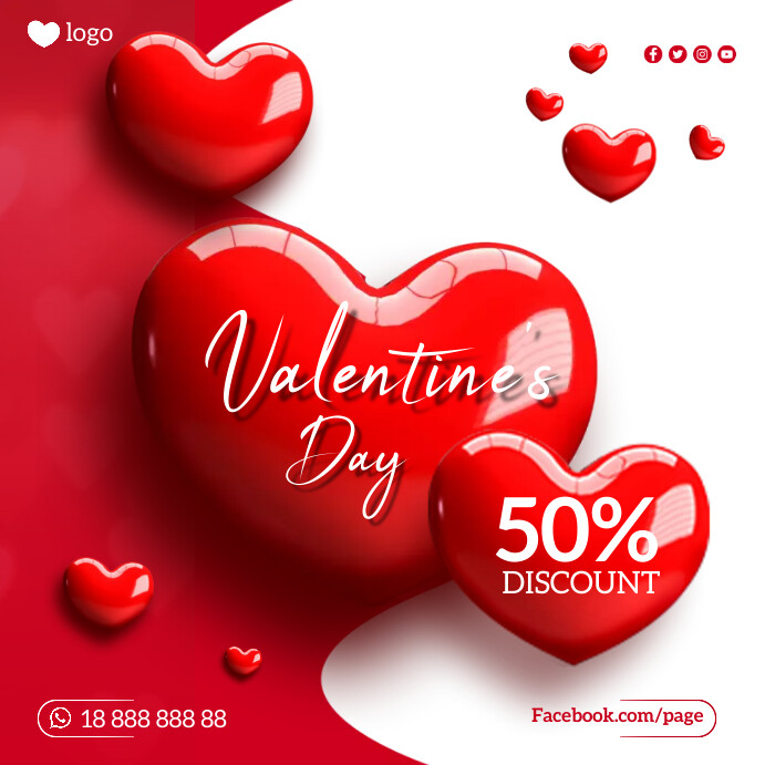 Valentine sale Instagram-bericht template