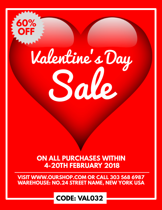 Valentine Sale Flyer Template PosterMyWall