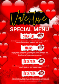 Rouge Valentine's Day Special Menu A1 Template