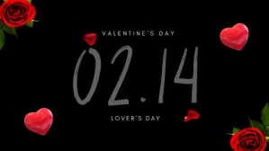 สีดำ Valentine video 数字显示屏 Template