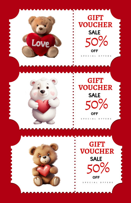 valentine voucher,valentine sale,voucher Tabloid template
