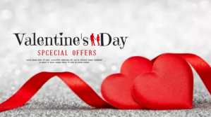 白色 Valentine's Day Special Offers YouTube Channel Cover Photo Template
