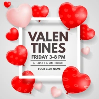 Valentines , Love, Romantic Square (1:1) template