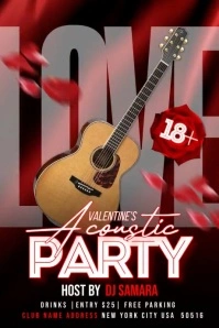 Valentines Acoustic Poster template