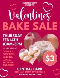 Valentines Bake Sale Flyer (US Letter) template