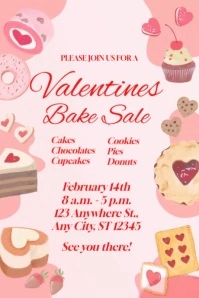 Valentines Bake Sale Poster template