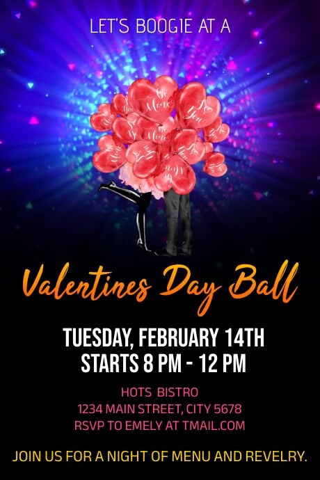 Valentines Ball Cartaz template