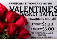 Valentines Basket Raffle Poskaart template