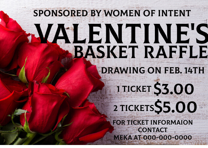 Valentines Basket Raffle Template | PosterMyWall