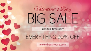 粉色 Valentine's Day Sale Digitalt display Template