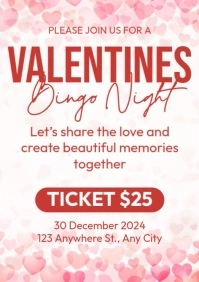 Valentines Bingo Night A4 template