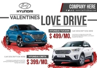 Valentines Car Deals Banner A4 template