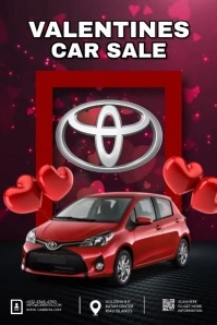 Valentines Car Sale Poster template