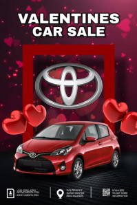 Valentines Car Sale Poster template